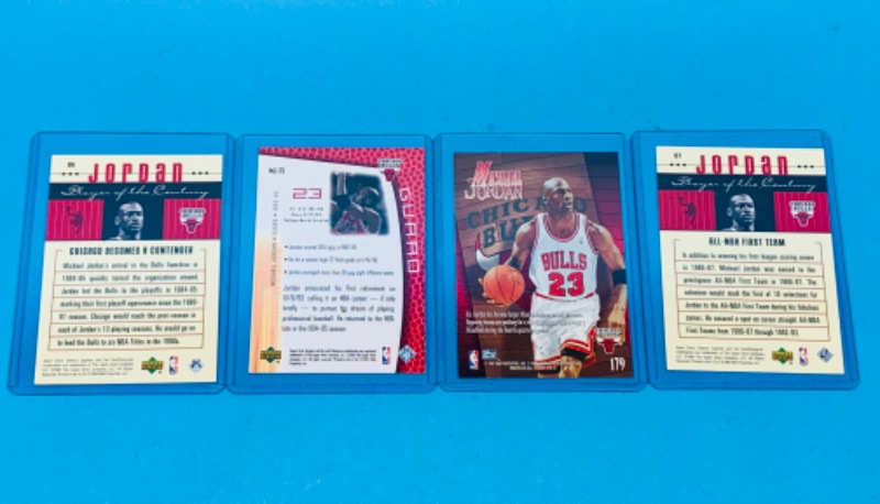 Photo 2 of 986731… 4 Michael Jordan trading cards in hard plastic sleeves 