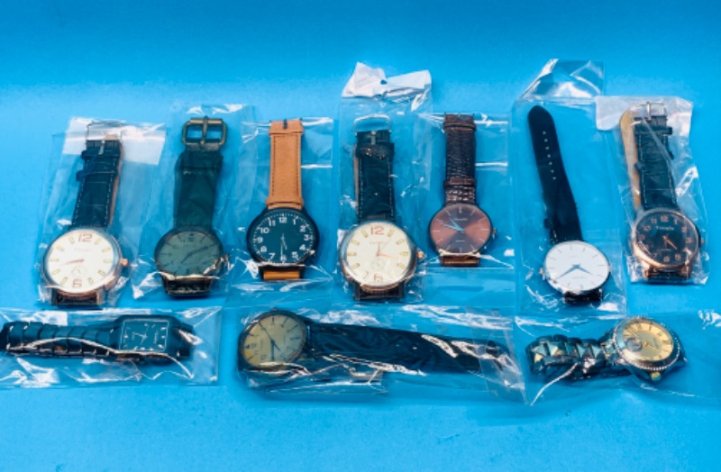 Photo 1 of 986753… 10 mens fashion watches-will need batteries replaced -in gift box