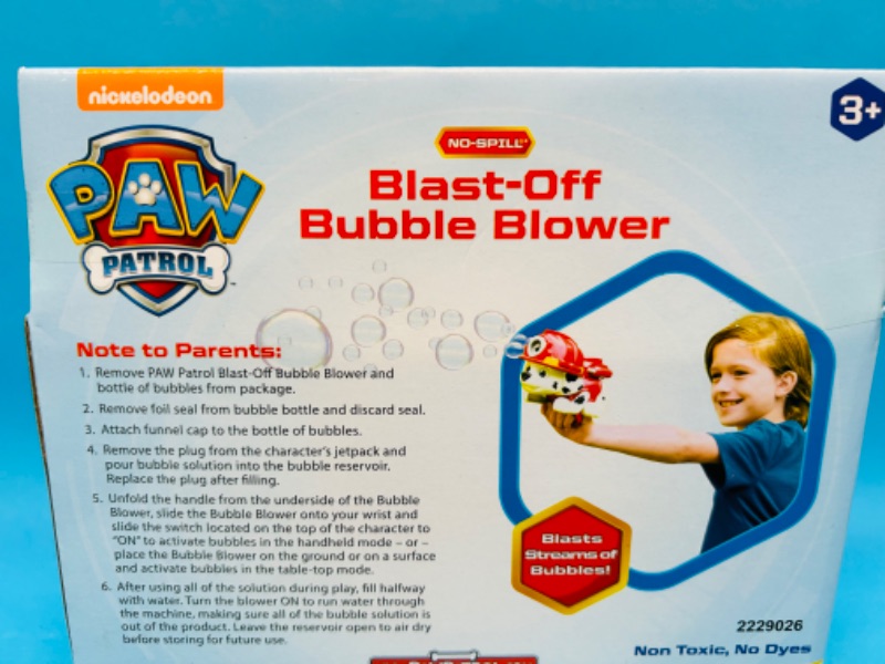 Photo 2 of 986861…Paw Patrol blast off bubble blower