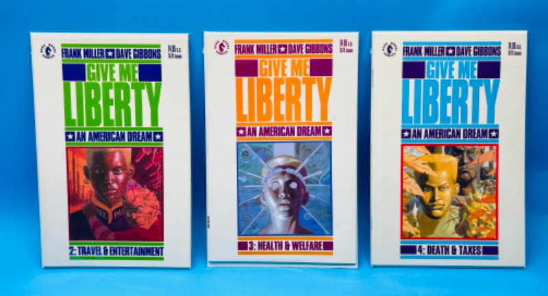Photo 1 of 986950…3 give me liberty  comics in plastic sleeves 