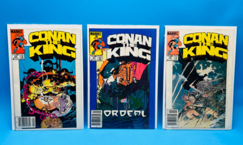 Photo 1 of 986952…3 vintage Conan the king  comics in plastic sleeves 