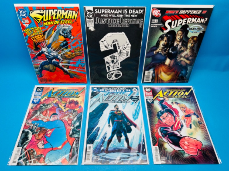 Photo 1 of 986961…6 Superman  comics in plastic sleeves 