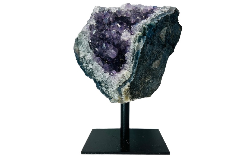 Photo 1 of 986965…6” amethyst crystal rock on stand- height includes display stand 