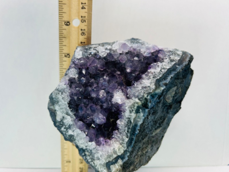 Photo 3 of 986965…6” amethyst crystal rock on stand- height includes display stand 