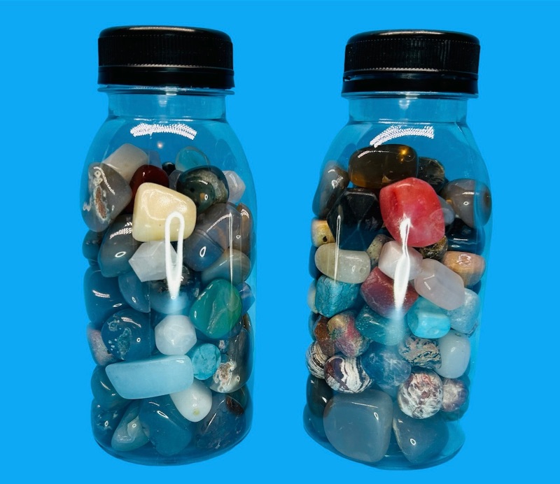 Photo 1 of 986991…2 bottles of polished rocks 5” each