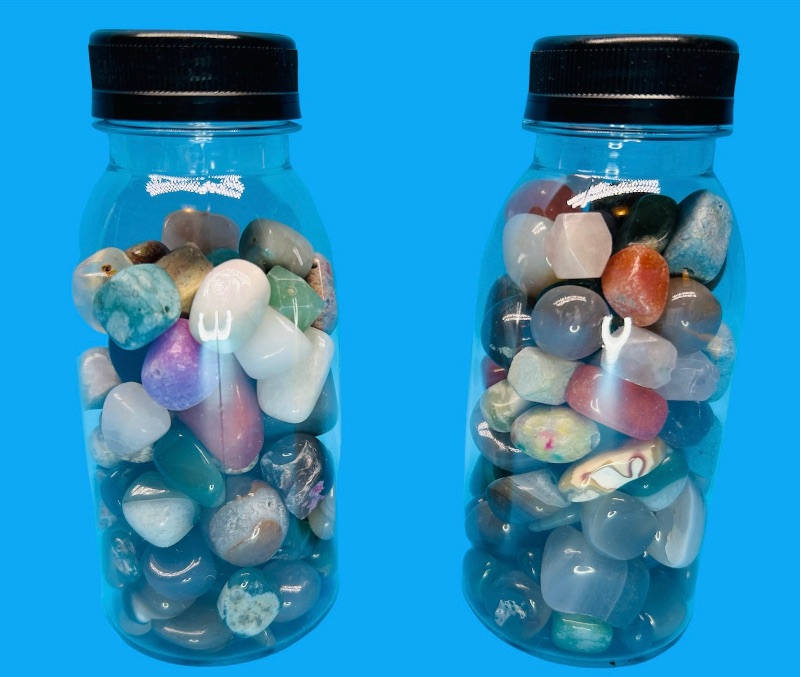 Photo 1 of 986992…2 bottles of polished rocks 5” each