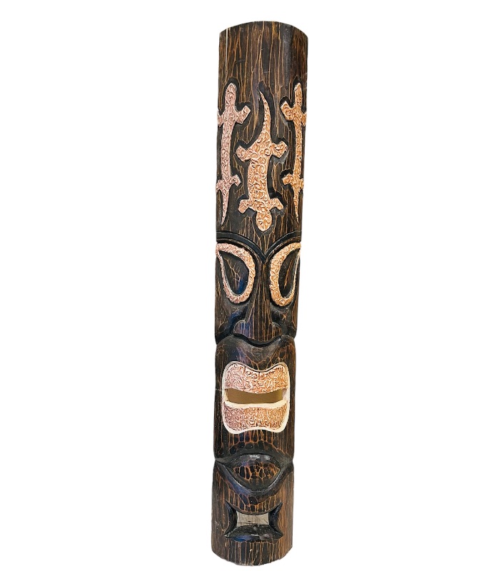 Photo 2 of 987074…over 3 foot tall wood tiki wall hanging 