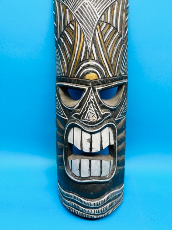 Photo 1 of 987075…19” wood tiki wall hanging 