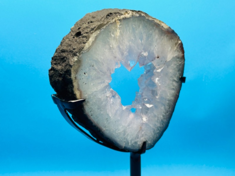 Photo 3 of 987096…large 13” crystal slice geode on stand - height includes display stand 
