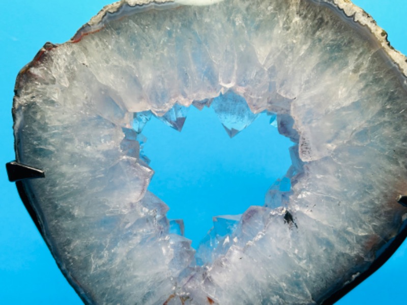 Photo 5 of 987096…large 13” crystal slice geode on stand - height includes display stand 
