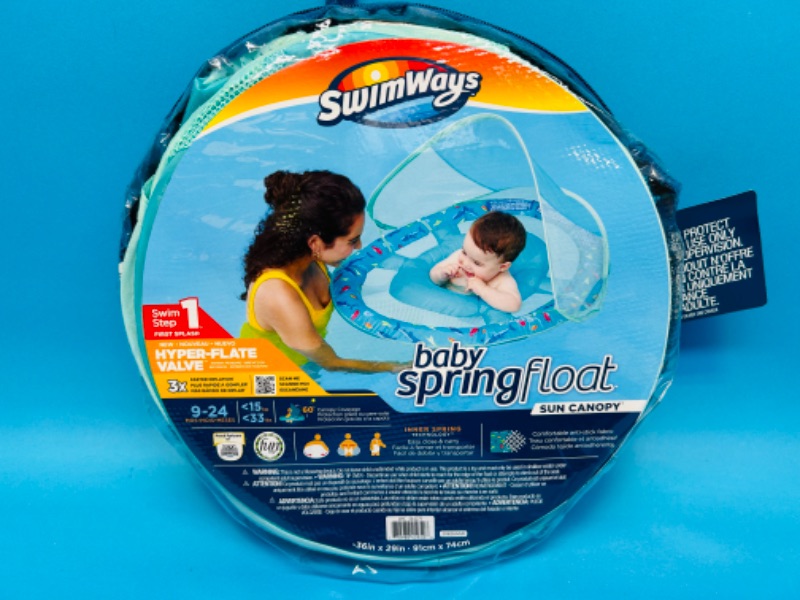 Photo 1 of 987130… swimways baby spring float with sun canopy 