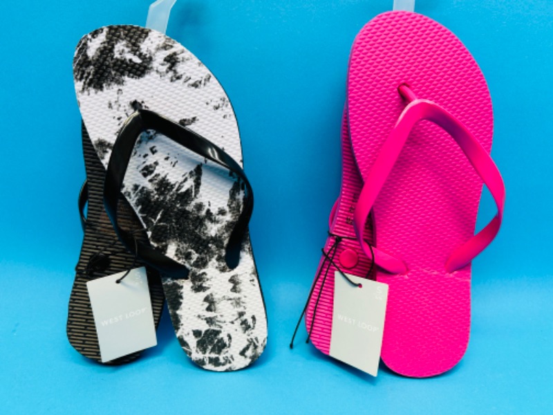 Photo 1 of 987186… …2 pairs of ladies size S 5-6 flip flops 