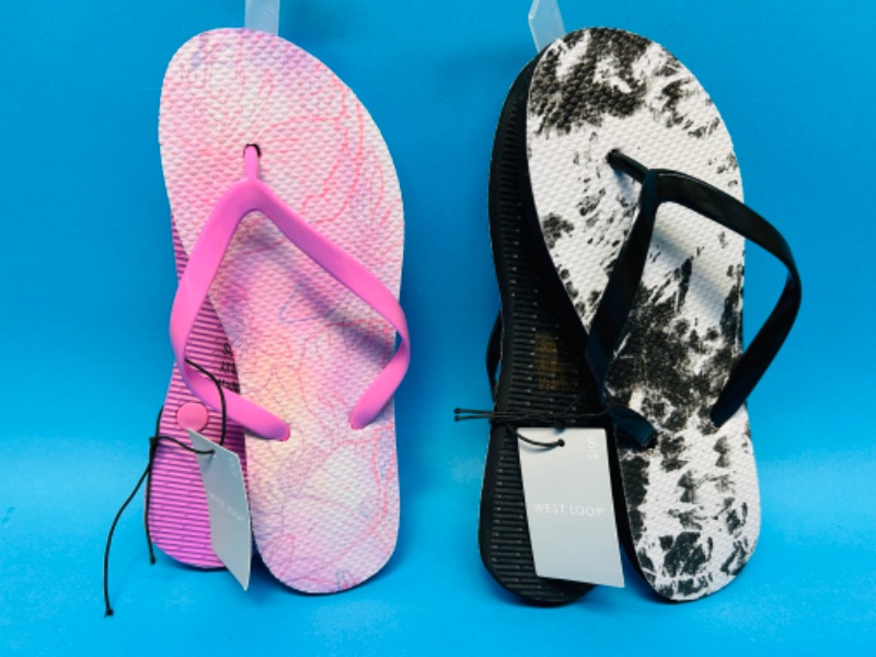 Photo 1 of 987203… 2 pairs of flip flops ladies size S 5-6