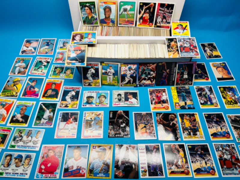 Photo 7 of 987346…1400+ baseball and basketball trading cards in box