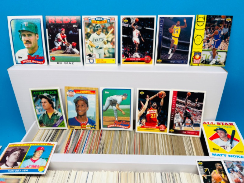 Photo 6 of 987346…1400+ baseball and basketball trading cards in box