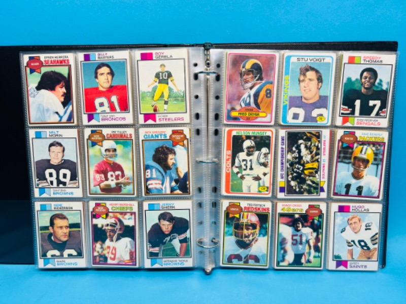 Photo 8 of 987384…252 mixed football cards from the 1970’s in binder - some may show wear from age