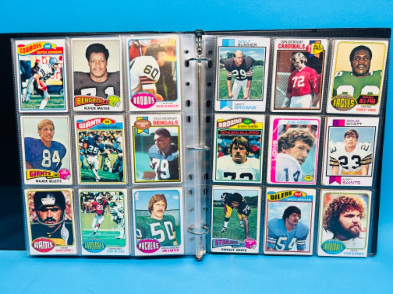 Photo 7 of 987384…252 mixed football cards from the 1970’s in binder - some may show wear from age