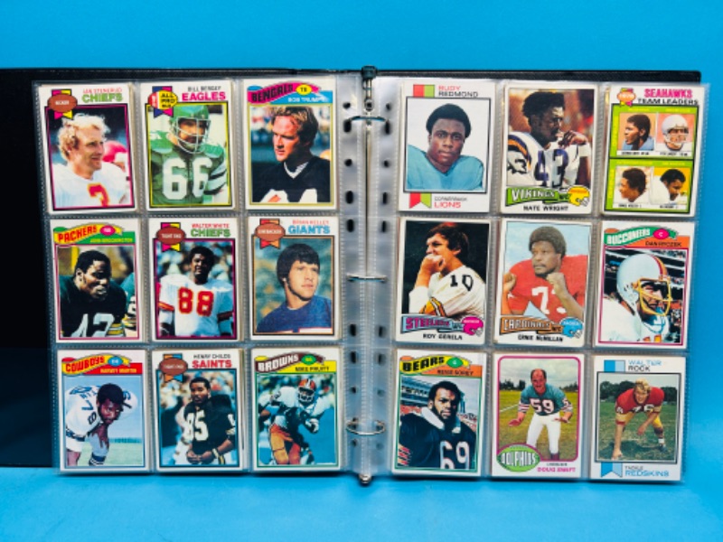 Photo 11 of 987384…252 mixed football cards from the 1970’s in binder - some may show wear from age