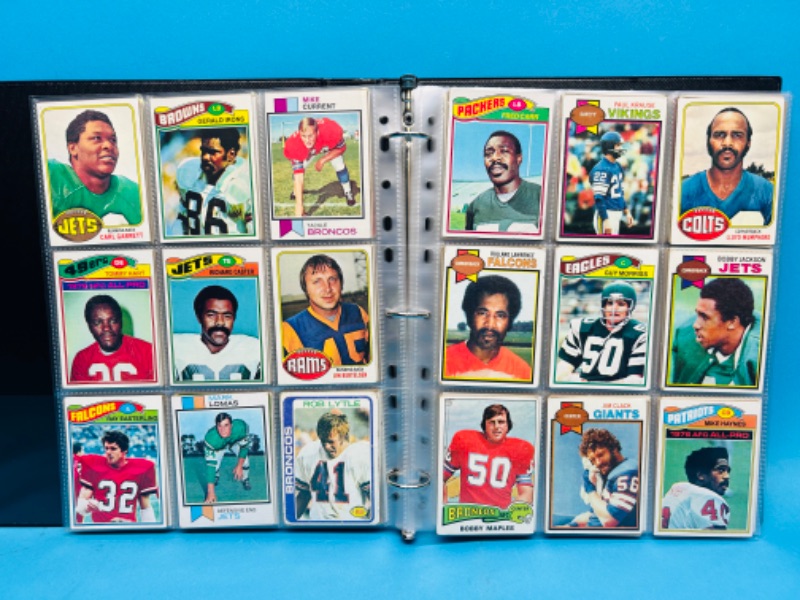 Photo 4 of 987384…252 mixed football cards from the 1970’s in binder - some may show wear from age