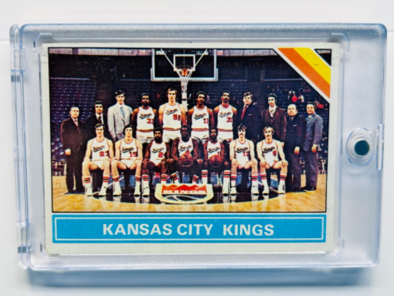 Photo 1 of 987387…vintage 1975 Kansas City Kings checklist card 211 in hard plastic case