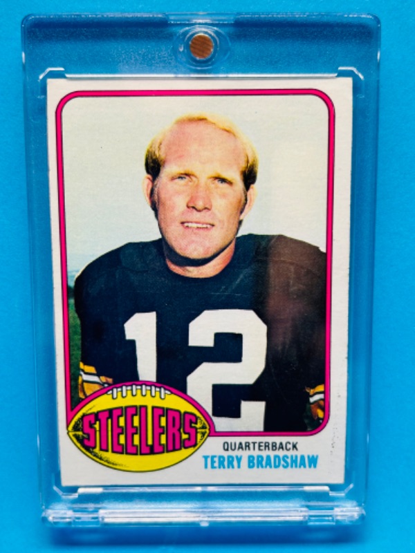 Photo 1 of 987394…1976 Terry Bradshaw card 75  in hard plastic case