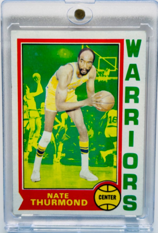 Photo 1 of 987396…Error cut! Wrong name and card # on back. Should be #105 Nate Thurmond in hard plastic case