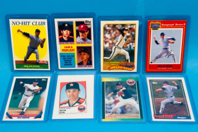 Photo 1 of 987399…8 Nolan Ryan trading cards in hard plastic sleeves 