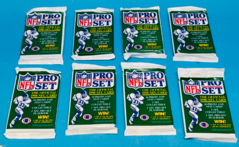 Photo 1 of 987402…8 sealed NFL Pro Set football card packs