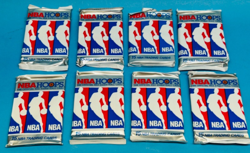 Photo 1 of 987405… 8 sealed NBA Hoops trading card packs-15 per pack