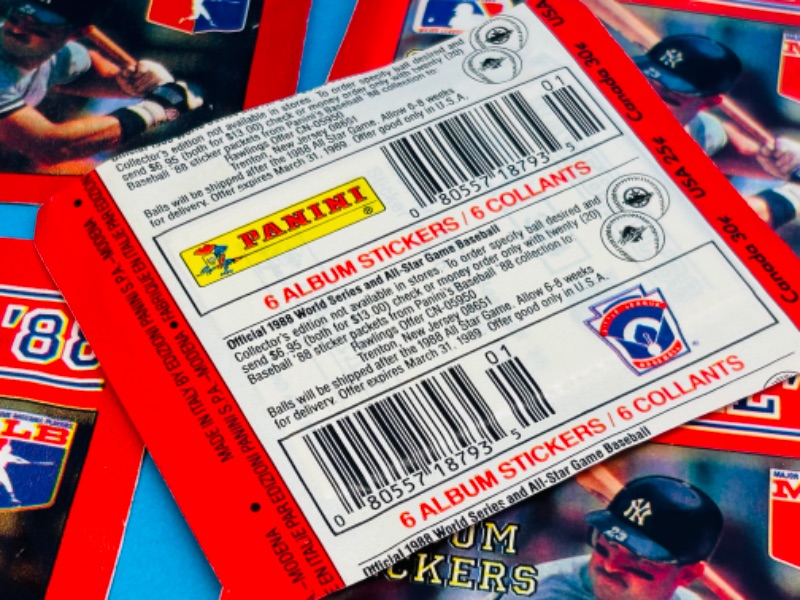 Photo 2 of 987407…15 sealed  Panini 1988 baseball album sticker packs -6 in each pack