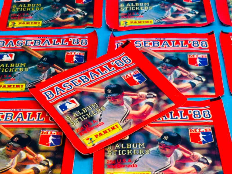 Photo 1 of 987407…15 sealed  Panini 1988 baseball album sticker packs -6 in each pack