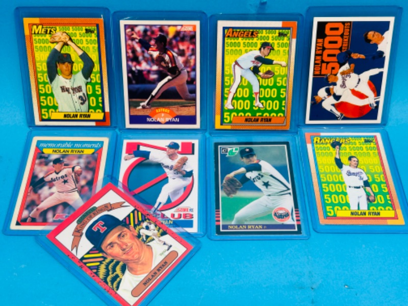 Photo 1 of 987418…9 Nolan Ryan trading cards in hard plastic sleeves 