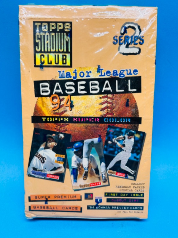 Photo 2 of 987422…sealed Topps stadium club Baseball super color cards in box 1994