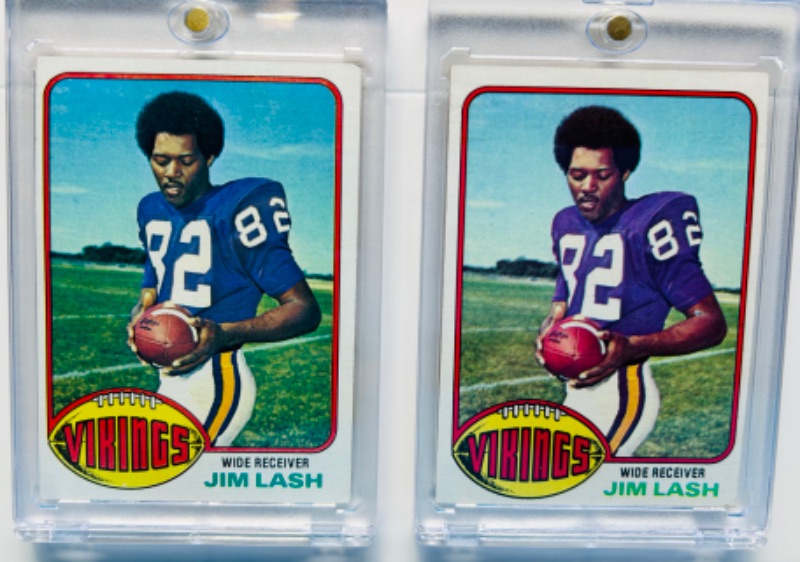 Photo 1 of 987429…color contrast error card Topps Jim Lash cards 271 in hard plastic cases