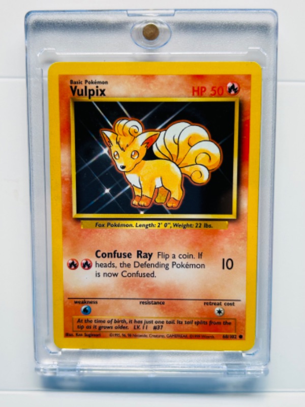 Photo 1 of 987435…Pokémon Vulpix card 68/102 in hard plastic cases 