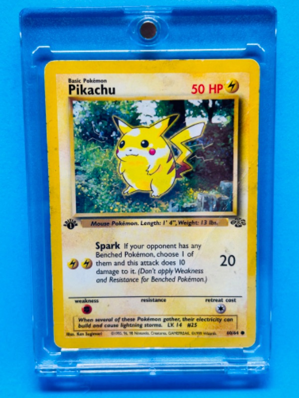 Photo 1 of  987441…Pokémon Pikachu card 60/64  in hard plastic cases 