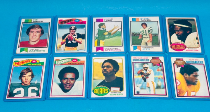 Photo 1 of 987443…football Rookie cards from the 1970’s in hard plastic sleeves 