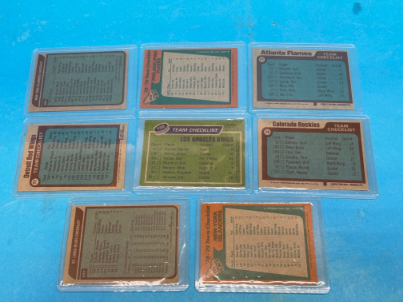 Photo 3 of 987445…8 vintage hockey team cards from the 1970’s in hard plastic sleeves 