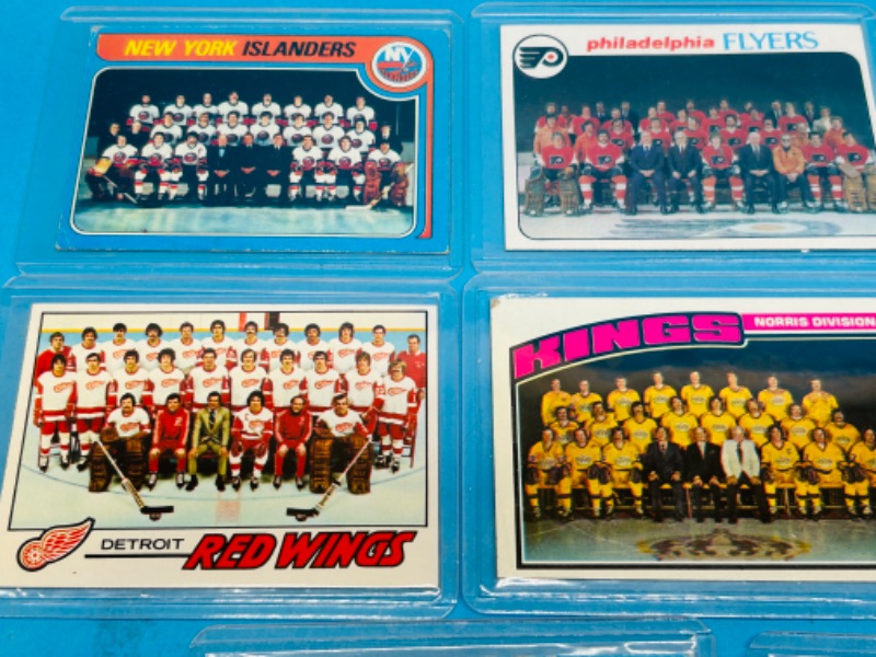 Photo 5 of 987445…8 vintage hockey team cards from the 1970’s in hard plastic sleeves 