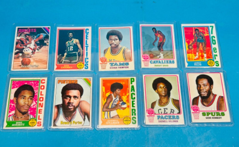 Photo 1 of 987449…10 vintage basketball cards from the 1960’s and 1970’s  in hard plastic sleeves 