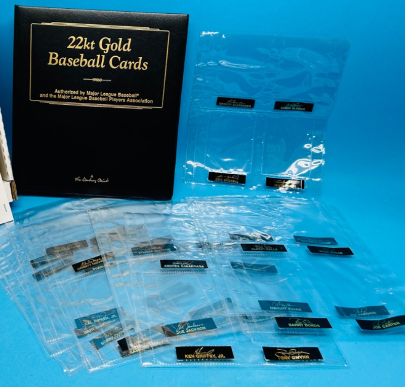 Photo 2 of 987451…new EMPTY danbury mint 22 kt gold baseball card binder set in box