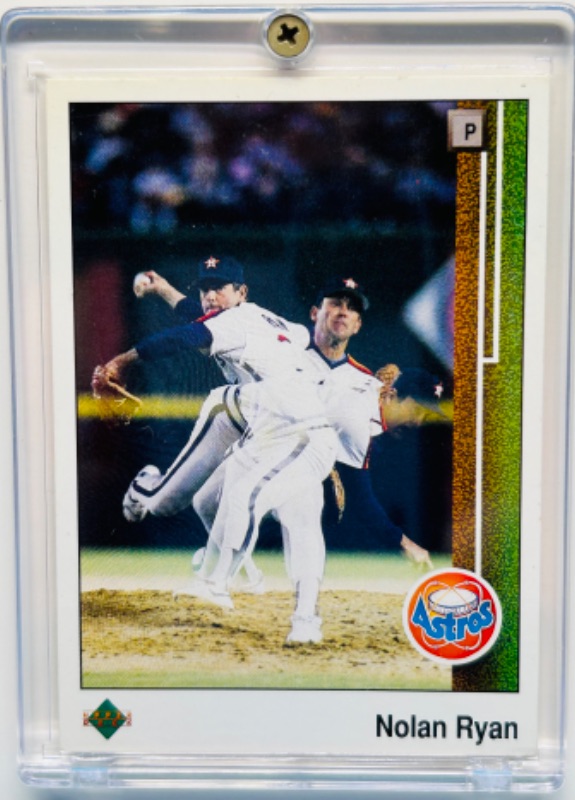 Photo 1 of 987457…upper deck Nolan Ryan card 145  in hard plastic case 