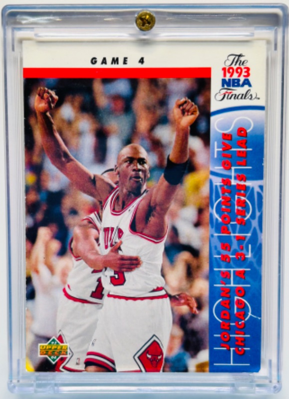 Photo 1 of 987459…upper deck Michael Jordan card 201  in hard plastic case 