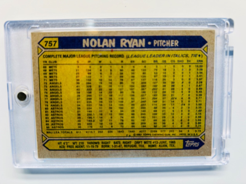 Photo 2 of 987460…Topps Nolan Ryan card 757  in hard plastic case 