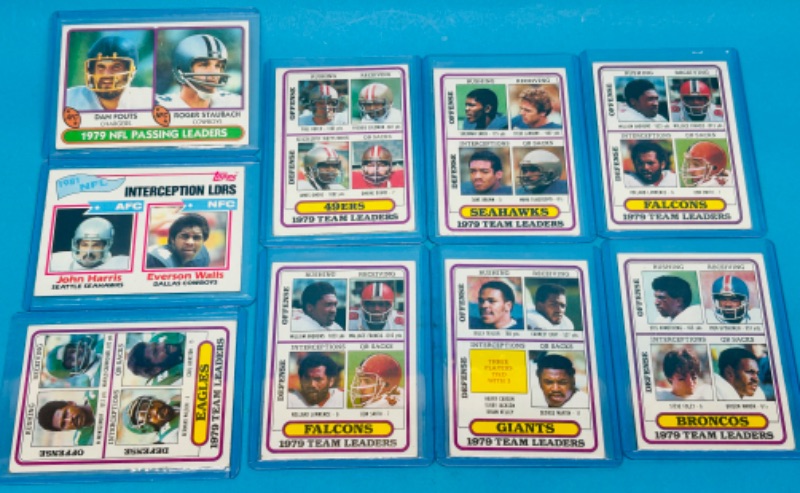 Photo 1 of 987462…vintage football trading cards in hard plastic sleeves 