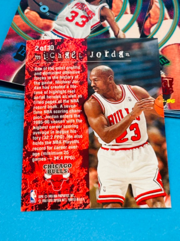 Photo 2 of 987467…Michael Jordan card 2- complete 1-10 set Total O hot packs basketball card set in case