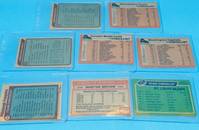 Photo 2 of 987468…8 vintage hockey team cards from the 1970’s in plastic sleeves 