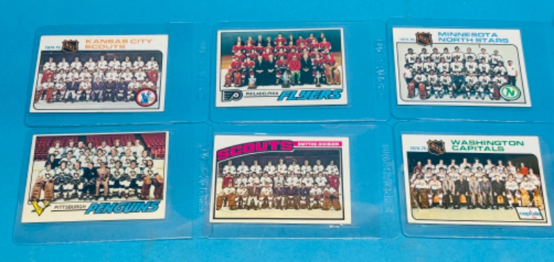 Photo 1 of 987469…vintage hockey team cards from the 1970’s in plastic sleeves 