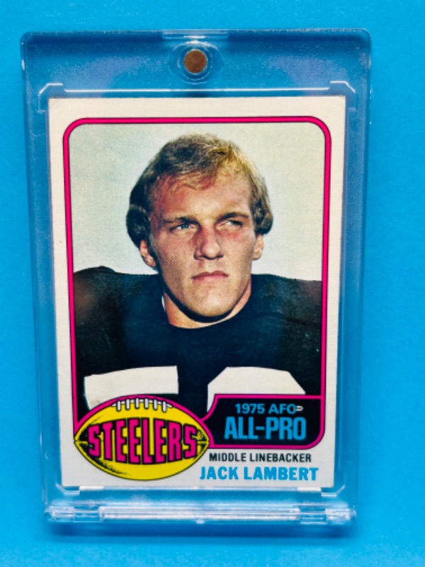 Photo 1 of 987473…Jack Lambert Rookie card 220 in hard plastic case 