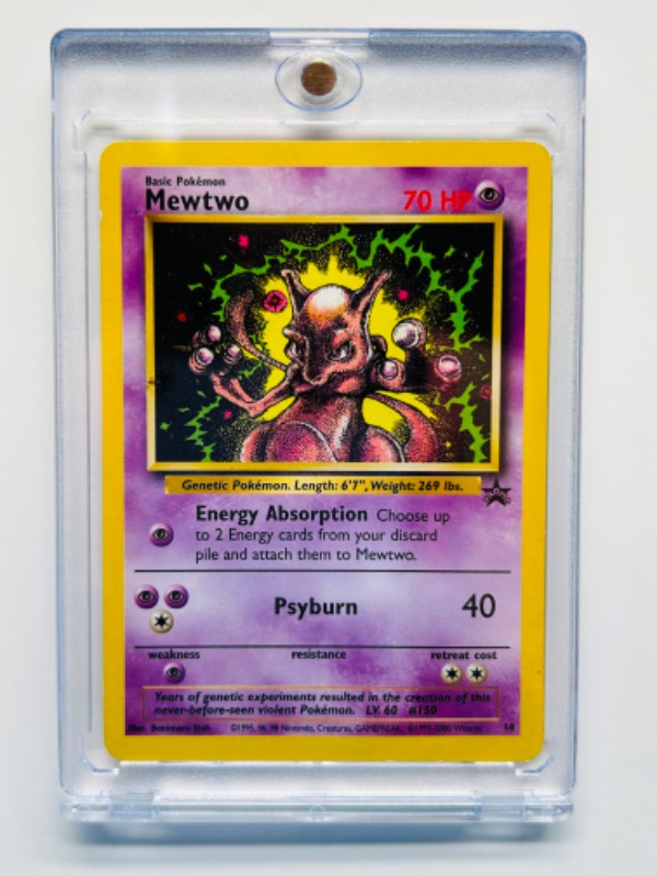 Photo 1 of 987481…Pokémon Mewtwo card #150  in hard plastic case 